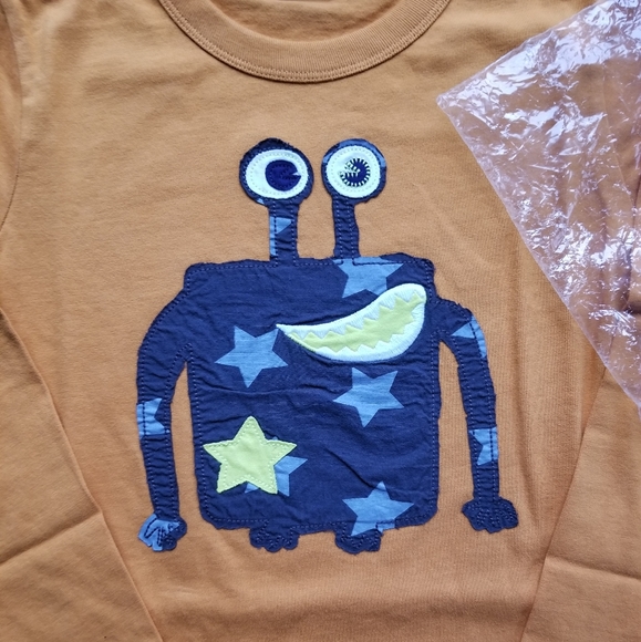 2010 nwt Mini Boden 5-6 years orange star monster tee - Picture 8 of 8
